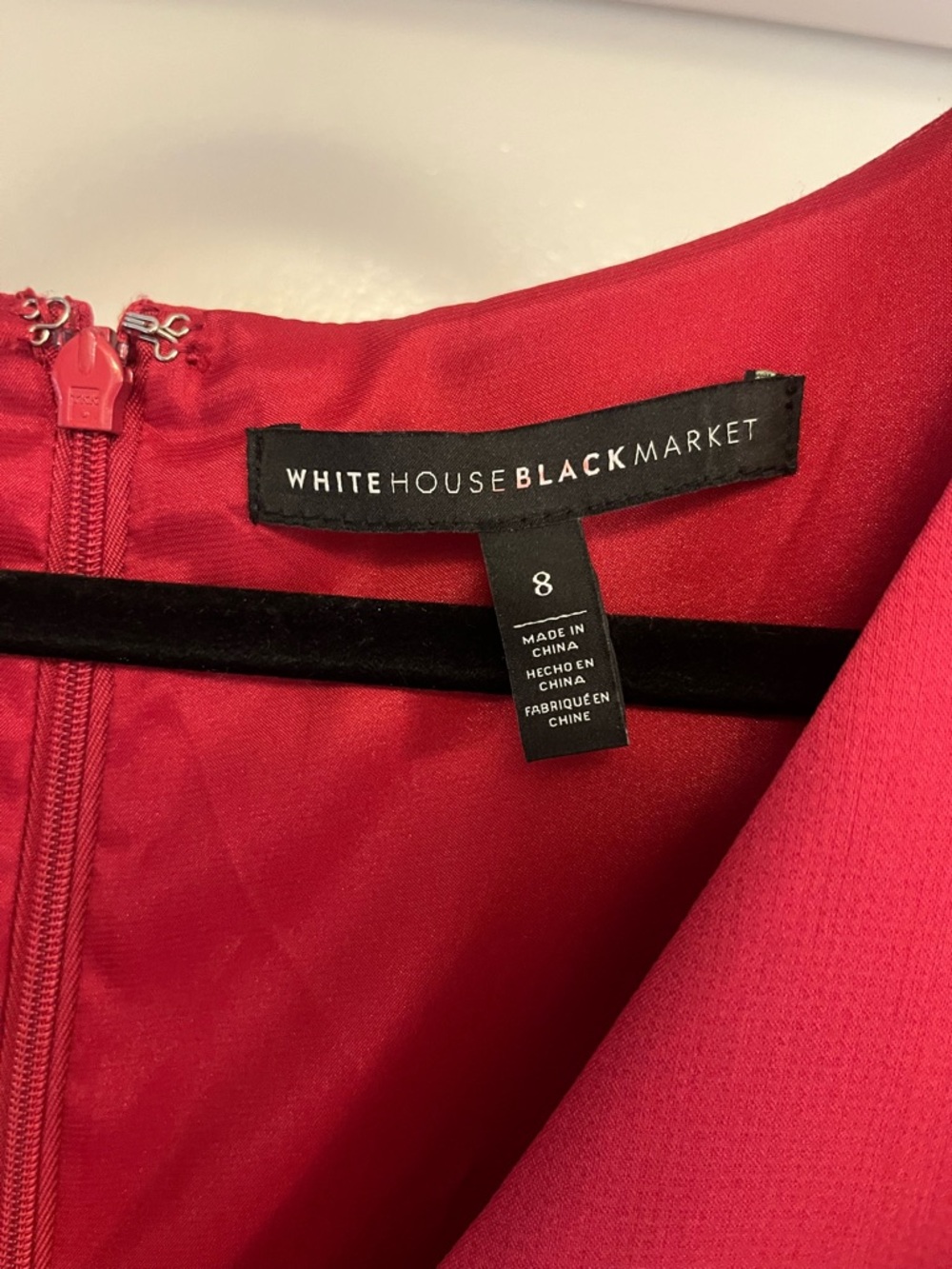 White House Black Market - V-neck Sheath Dress - pinkish red - size 8 - Picture 2 of 5